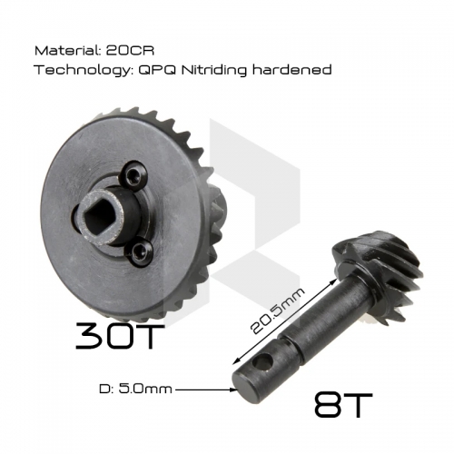 1Paris 20CR Steel OverDriver Hardened Diff Gears 8T/30T