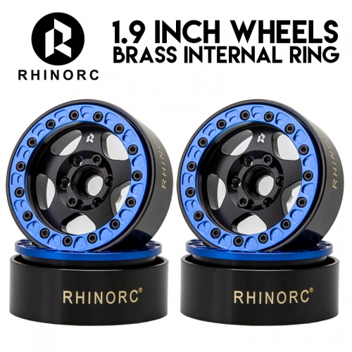 Blue 24.5mm Narrow Brass & Aluminum 127g 1.9" Beadlock Wheel Rim  (WH1912)